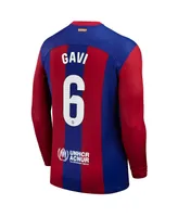 Men's Nike Gavi Royal Barcelona 2023/24 Home Stadium Replica Long Sleeve Player Jersey