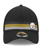 Men's New Era Black Pittsburgh Steelers Flawless Stripe 39THIRTY Flex Hat