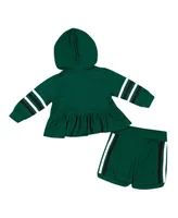 Girls Infant Colosseum Green Michigan State Spartans Spoonful Full-Zip Hoodie and Shorts Set