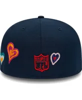 Men's New Era Navy England Patriots Chain Stitch Heart 59FIFTY Fitted Hat