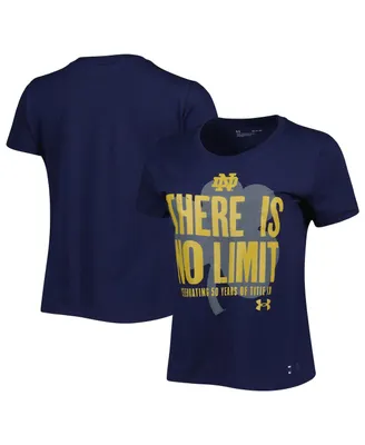 Women's Under Armour Navy Distressed Notre Dame Fighting Irish Title Ix No Limit T-shirt