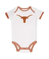 Infant Boys and Girls Champion Texas Orange, Gray, White Longhorns 3-Pack Bodysuit Set