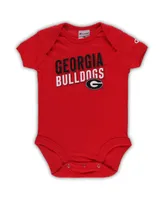 Infant Boys and Girls Champion Red, Heather Gray Georgia Bulldogs I Wanna Be Three-Pack Bodysuit Set