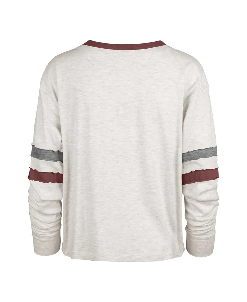 Women's '47 Brand Oatmeal Distressed Alabama Crimson Tide All Class Lena Long Sleeve T-shirt