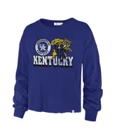 Women's '47 Brand Royal Distressed Kentucky Wildcats Bottom Line Parkway Long Sleeve T-shirt