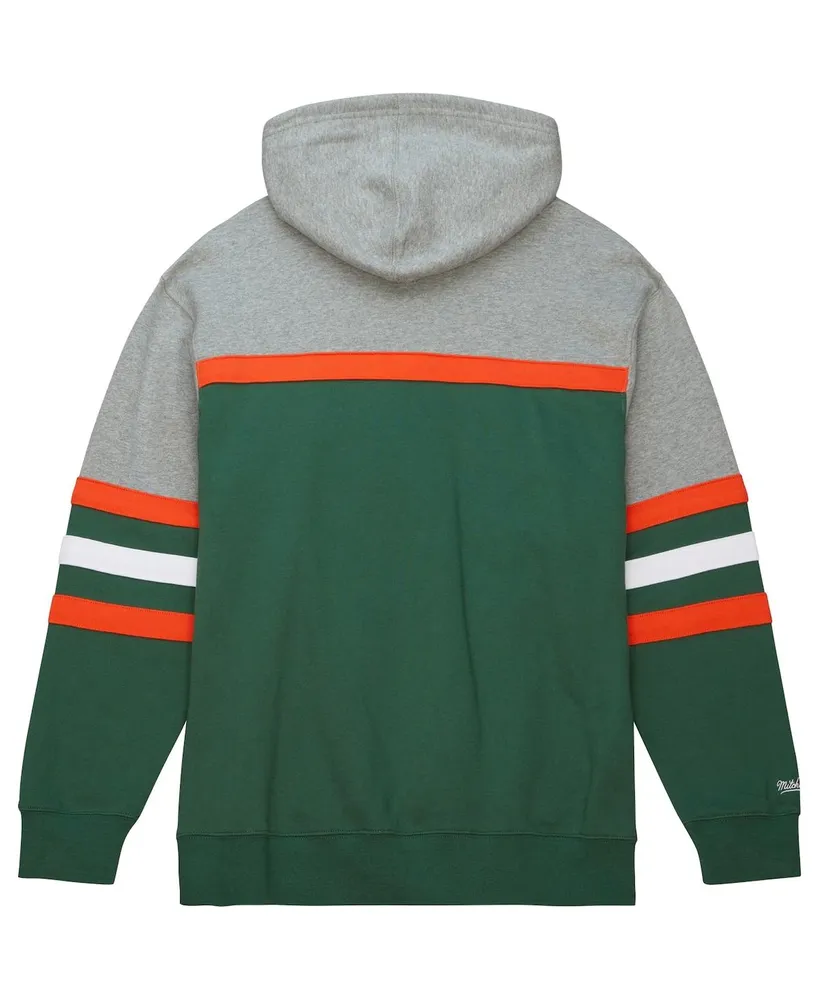 Men's Mitchell & Ness Green Miami Hurricanes Head Coach Pullover Hoodie