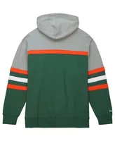 Men's Mitchell & Ness Green Miami Hurricanes Head Coach Pullover Hoodie