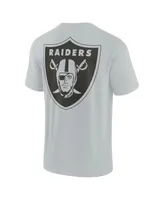 Men's and Women's Fanatics Signature Gray Las Vegas Raiders Super Soft Short Sleeve T-shirt