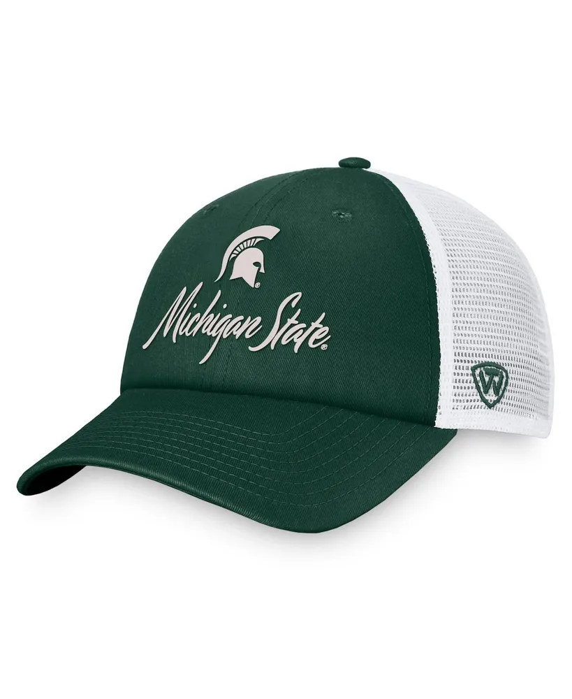 Women's Top of the World Green, White Michigan State Spartans Charm Trucker Adjustable Hat