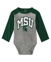 Infant Boys and Girls Green Michigan State Spartans Rookie Of The Year Long Sleeve Bodysuit and Pants Set