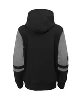 Big Boys Black Las Vegas Raiders Colorblock Full-Zip Hoodie