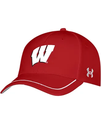 Youth Boys and Girls Under Armour Red Wisconsin Badgers Blitzing Accent Performance Adjustable Hat