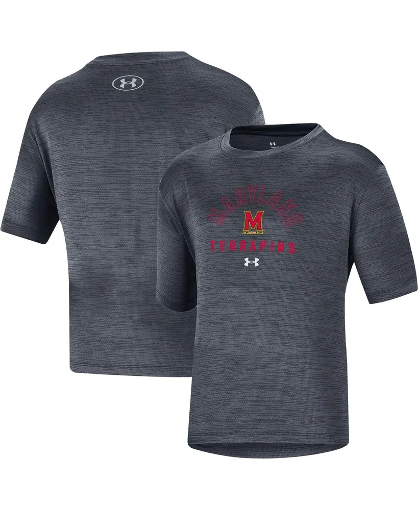 Big Boys Under Armour Heather Black Maryland Terrapins Vent Tech Mesh Performance T-shirt