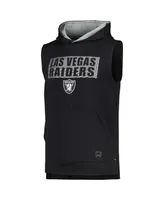 Men's Msx by Michael Strahan Black Las Vegas Raiders Marathon Sleeveless Pullover Hoodie