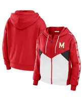 Women's Wear by Erin Andrews Red Maryland Terrapins Colorblock Full-Zip Hoodie Jacket