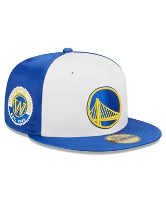 Men's New Era White Golden State Warriors Throwback Satin 59FIFTY Fitted Hat