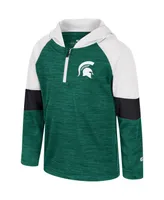 Toddler Boys and Girls Colosseum Green Michigan State Spartans Creative Control Raglan Quarter-Zip Hoodie