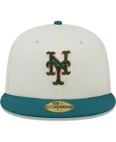 Men's New Era Cream New York Mets Chrome Evergreen 59FIFTY Fitted Hat