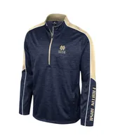 Men's Colosseum Navy Notre Dame Fighting Irish Marled Half-Zip Jacket