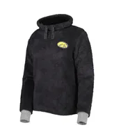 Women's Charcoal Iowa Hawkeyes Fluffy Cowl Pullover Hoodie
