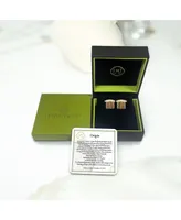 LuvMyJewelry Wood Jasper Gemstone Yellow Gold Plated Sterling Silver Men Cufflinks