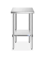 Gridmann 18 x 24 Inch Stainless Steel Table w/ Undershelf, Nsf Commercial Kitchen Work & Prep Table