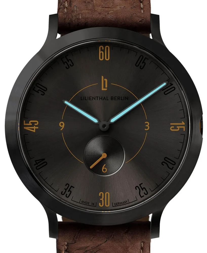 Lilienthal Berlin Men's Lilienthal 1 1 Fire Light Brown Cork Leather Watch 42mm