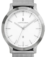Lilienthal Berlin Unisex Huxley Silver White Silver-Tone Stainless Steel Mesh Watch 40mm