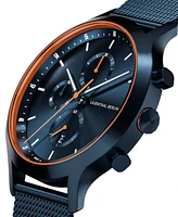 Lilienthal Berlin Men's Blue Orange Blue Stainless Steel Mesh Watch 42mm