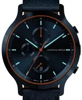 Lilienthal Berlin Men's Blue Orange Chronograph Blue Leather Watch 42mm