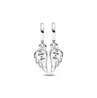 Pandora Cubic Zirconia Split Able Angel Wings Dangle Charm