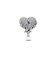 Pandora Cubic Zirconia Angel Wings Heart Charm