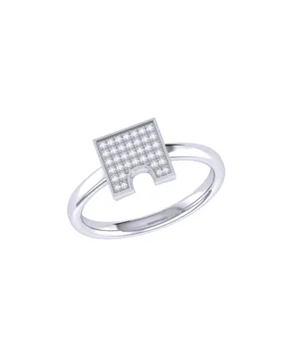 LuvMyJewelry City Arches Square Design Sterling Silver Diamond Women Ring