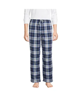 Lands' End Men's High Pile Fleece Lined Flannel Pajama Pants