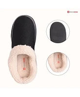 Alpine Swiss Mens Memory Foam Clog Slippers Fleece Fuzzy Slip On House Shoes