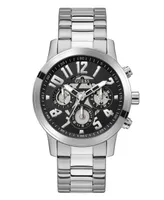 Guess Men's Multi-Function Silver-Tone Stainless Steel Watch 44mm