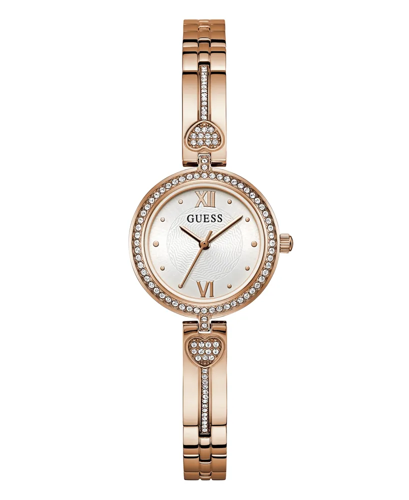 Guess Women's Analog Rose Gold-Tone Stainless Steel Watch 27mm