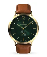 Lilienthal Berlin Men's The Classic Gold Green Light Brown Leather Watch 42mm