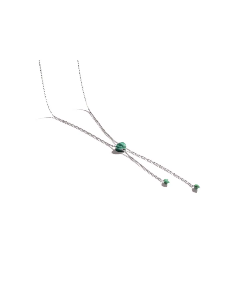 LuvMyJewelry Luv Me Green Aventurine Gemstone Sterling Silver Adjustable Heart Women Necklace