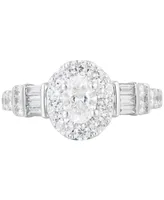 Diamond Oval Halo Engagement Ring (1-1/2 ct. t.w.) in 14k White Gold