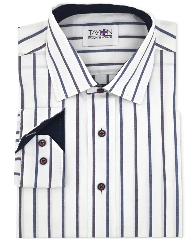 Tayion Collection Men's Slim-Fit Stripe-Placket Dress Shirt | Connecticut  Post Mall