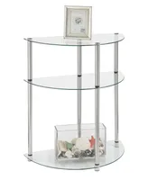 Designs2Go Classic Glass 3 Tier Half-Circle Entryway Hall Table