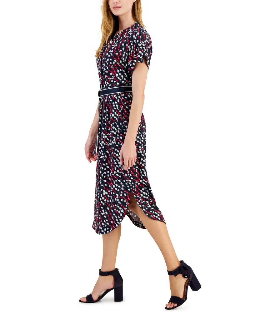 Tommy Hilfiger Women's Ditsy-Floral Printed Shirtdress