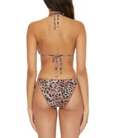 Becca Womens Zanzibar Metallic Triangle Bikini Top Bottoms