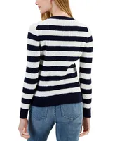Tommy Hilfiger Women's Cotton Striped Cable-Knit Sweater