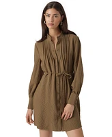 Vero Moda Women's Printed Tie-Waist Long Sleeve Shirtdress