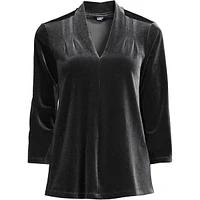 Lands' End Women's 3/4 Sleeve Velvet Top