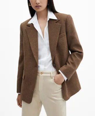 Mango Women's Long Lapel Blazer