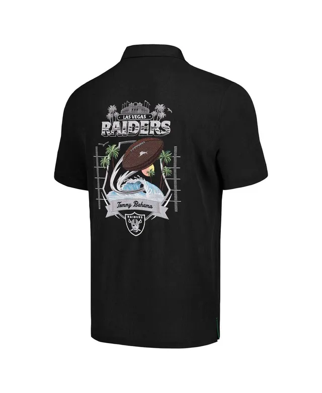 Tommy Bahama Men's Tommy Bahama Black Las Vegas Raiders Tidal Kickoff Camp  Button-Up Shirt