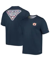 Men's Columbia Navy Auburn Tigers Terminal Tackle Omni-Shade T-shirt